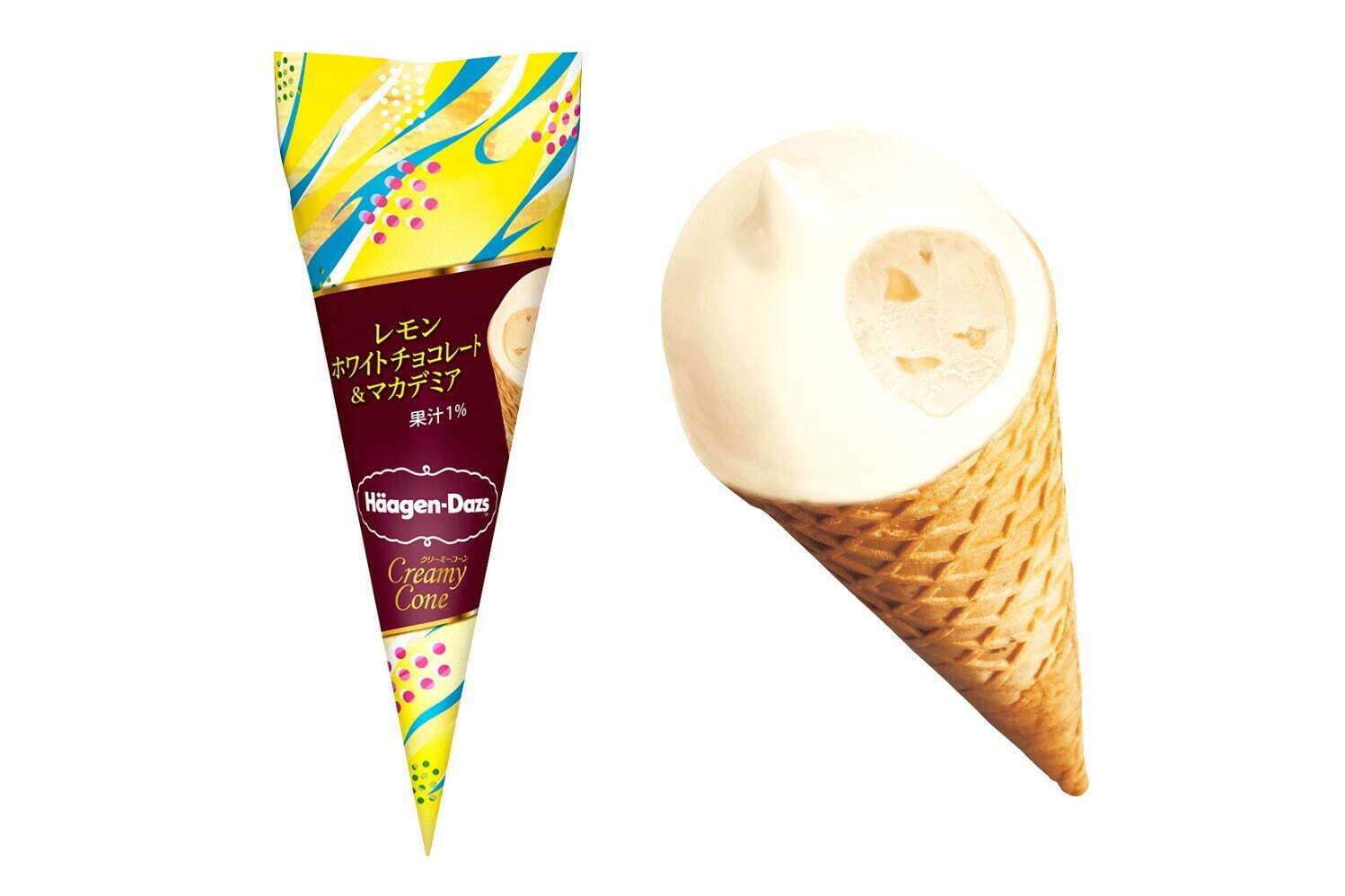 「クリーミーコーン レモンホワイトチョコレート＆マカデミア」 413円