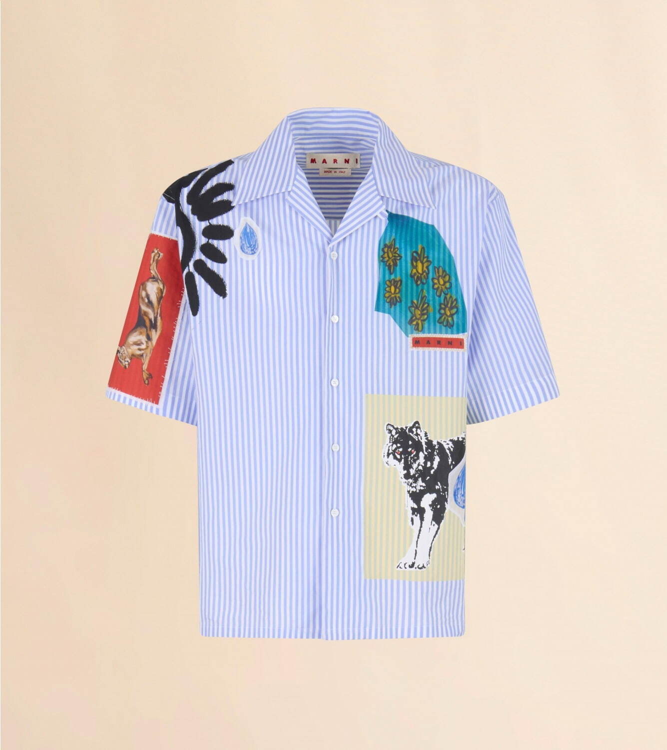 ＜メンズ＞ライトブルー ポプリン製ストライプボウリングシャツ 189,200円